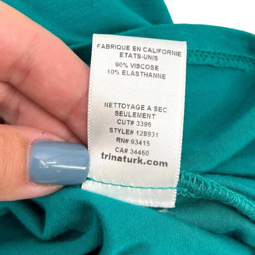 Trina Turk Turquoise Teal Jersey Sheath Dress Size Large EUC - Picture 7 of 9